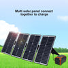 HAWEEL 4 PCS 20W Monocrystalline Silicon Solar Power Panel Charger, with USB Port & Holder & Tiger Clip, Support QC3.0 and AFC(Black)