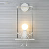 E27 LED Personality Creative Retro Wrought Iron Villain Wall Lamp without Bulb(Red)