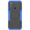 For Alcatel 3L (2021) Tire Texture Shockproof TPU+PC Protective Case with Holder(Blue)