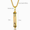 OPK 1573 Men Classic Cylindrical Openable Perfume Bottle Pendant Necklace, Style:Pendant+Chain, Color:Black