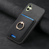 For Samsung Galaxy XCover 7 Retro Cross Leather Ring Vertical Insert Card Bag MagSafe Phone Case(Black)