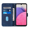 For Samsung Galaxy A33 5G Crossbody 3D Embossed Flip Leather Phone Case(Blue)