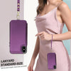 For iPhone X / XS Double Flap Zipper RFID Leather Phone Case with Short Lanyard(Dark Purple)