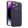 For iPhone 14 Pro Max AG Fine Hole Liquid Silicone MagSafe Magnetic Phone Case(Dark Purple)