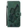 For Samsung Galaxy A36 5G Retro Skin Feel Butterflies Embossing Horizontal Flip Leather Phone Case(Green)
