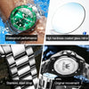OLEVS 5885 Men Fashion Waterproof Luminous Quartz Watch(Green + Gold)