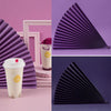 69x39cm Photo Props Hard Cardboard Folding Fan Photography Background Folded Paper(18 Pink Purple)
