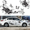 2 PCS/Set D-72 Butterfly Love Flower Pattern Car Modified Decorative Sticker(Yellow)