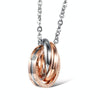 OPK Interlocking Titanium Steel Couple Necklace (Rose Gold)