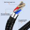 6A 66W 3 in 1 USB to 8 Pin + Micro USB + USB-C / Type-CFast Charging Braided Data Cable(Black)