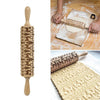 Christmas Embossing Rolling Pin Baking Cookies Fondant Cake Dough Engraved Roller(43cm elk)