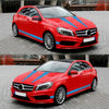 D-1037 Striped Car Sticker Car Side Door Cover Rearview Mirror Combination Sticker(Blue)