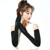 1pair Long Sunscreen Gloves Summer Women Extended Arm Guards Anti-ultraviolet Ice Sleeves Free Code(Black)