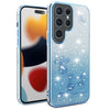 For Samsung Galaxy S25 Ultra 5G Gradient Glitter Flower All-inclusive Phone Case(Blue)