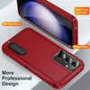 For Samsung Galaxy S24+ / S25+ 5G Rugged PC Hybrid Silicone Phone Case with Holder(Red+Black)