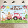 1.5m X 1m Cartoon Farm Animals Photography Backdrop Birthday Party Background Decoration(MSC01666)