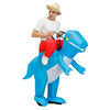 Halloween Dinosaur Inflatable Clothes Polyester 3D Cartoon Doll Clothing, Size:M(120-140cm)(Blue Dinosaur)