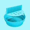 Round 2 Layer Air Fryer Silicone Basket Reusable Foldabl Air Fryer Mold Liner Tray(Blue)