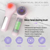 Sonic Waterproof Facial Cleansing Brush Rechargeable Hot Compress Face Scrubber Cleanser(Purple)
