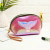 Semicircle Cartoon Fishtail Laser Makeup Toiletry Bag(Dark Pink)