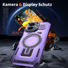 For Samsung Galaxy A06 4G Shield Hollow Frame Holder MagSafe Phone Case(Purple)