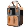 Portable Cat Dog Backpack Carrier - Breathable Foldable - Orange