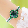BS Bee Sister FA1698 Ladies Simple Temperament Retro Malachite Texture Small Green Watch(Silver)