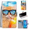 For Alcatel 1SE 2020 Coloured Drawing Cross Texture Horizontal Flip PU Leather Case with Holder & Card Slots & Wallet & Lanyard(Cat Drinking Soda)