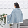 80x130cm Flannel Thickened Embossed Shawl Blanket Office Air Conditioning Blanket(Misty Blue)