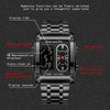 BINBOND B2311 30m Waterproof Men LED Luminous Multifunctional Quartz Watch, Color: Black Steel-Black