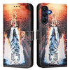 For Samsung Galaxy A26 5G Colored Drawing Pattern Plain Weave Leather Phone Case(Cats And Tigers)