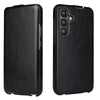 For Samsung Galaxy S25+ 5G Fierre Shann 64 Texture Vertical Flip PU Leather Phone Case(Black)