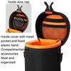 Cwatcun D157 DSLR Camera Lens Barrel Shockproof Thickened Digital Lens Bag Flip Lens Pouch, Color: Medium Black