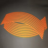 Motorcycle 18inch Wheel Stickers Modified Wheel Reflective Stickers(Orange)