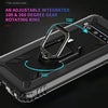 For LG V60 & V60 ThinQ Carbon Fiber Protective Case with 360 Degree Rotating Ring Holder(Black)