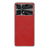 For Redmi K70 Silver Edge Cross Texture PU Leather Phone Case(Red)