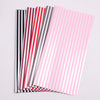 Two-Color Stripes Flower Wrapping Paper Waterproof Gift Wrapping Paper(Black)
