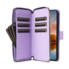 For Samsung Galaxy S24 FE 5G Nine-card Slots Zipper Wallet Bag Leather Phone Case(Purple)