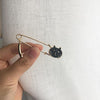 Lovely Drip Small Cat Wagging Tail Animal Brooch(Black)