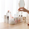 Plastic Multifunctional Dresser Cosmetics Shelf Storage Box(Transparent)