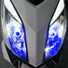 BA20D DC12-80V / 20W / 6000K / 2000LM Motorcycle Headlight with Angel Eyes (Blue)