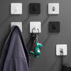 2pcs Stainless Steel Hooks Kitchen Bathroom Storage Behind Door Hooks With Adhesive, Style: Square Black