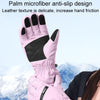 Winter Padded Ski Finger Gloves Outdoor Windproof Warm Sports Gloves, Size: L(Light Purple)