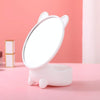 Detachable Cute Kitten Desktop Makeup Mirror with Storage Function(White)