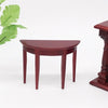 3 PCS 1:12 Mini Dollhouse Scene Decoration Mahogany Semi-circular Porch Table