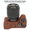 For Sony ILCE-7CM2 / A7C II / A7CR Litchi Texture Soft Silicone Protective Case(Coffee)
