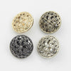 Silver 100 PCS Hollow Flower Shape Metal Button Clothing Accessories, Diameter:25mm