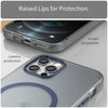 For iPhone 12 Pro MagSafe Frosted Translucent TPU + PC Full Coverage Phone Case(Dark Blue)