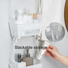 Household Bathroom Hanging Drainage Hanger Kitchen Multifunctional Stackable Basket(White)