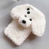 For iPhone 13 mini Teddy Dog Plush TPU Phone Case(White)